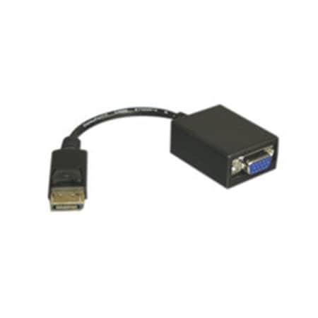 DisplayPort To VGA Adapter Cable; DisplayPort Male To HD15 Female; Only Works From DisplayPort To VGA; 6 Inch